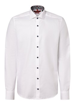 Finshley & Harding Koszula męska Mężczyźni Slim Fit Bawełna biały wypukły wzór tkaniny ze sklepu vangraaf w kategorii Koszule męskie - zdjęcie 168136956