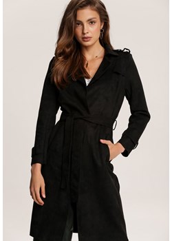 Czarny Płaszcz Usinlenne ze sklepu Renee odzież w kategorii Płaszcze damskie - zdjęcie 168146095