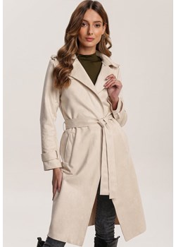 Kremowy Płaszcz Usinlenne ze sklepu Renee odzież w kategorii Płaszcze damskie - zdjęcie 168146105