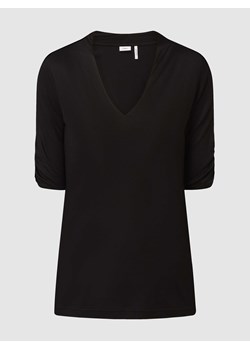 T-shirt z wiskozy z dekoltem w serek ze sklepu Peek&Cloppenburg  w kategorii Bluzki damskie - zdjęcie 168147345