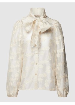 Bluzka z wiązaniem pod szyją i kwiatowym,haftowanym wzorem model ‘Erina’ ze sklepu Peek&Cloppenburg  w kategorii Koszule damskie - zdjęcie 168148108