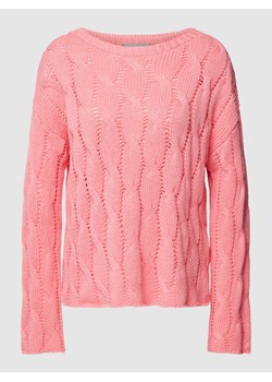 Sweter z dzianiny z wzorem warkocza ze sklepu Peek&Cloppenburg  w kategorii Swetry damskie - zdjęcie 168148235