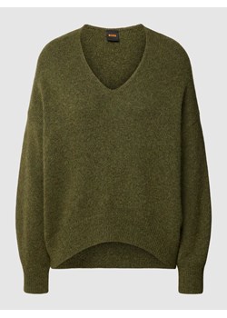 Sweter z dzianiny z dekoltem w serek model ‘Fondy’ ze sklepu Peek&Cloppenburg  w kategorii Swetry damskie - zdjęcie 168150078