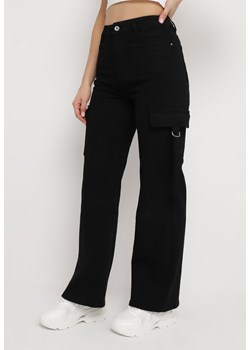 Czarne Szerokie Jeansy Bojówki Ulritte ze sklepu Born2be Odzież w kategorii Spodnie damskie - zdjęcie 168152099