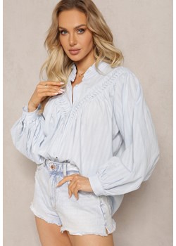 Jasnoniebieska Koszula Oversize z Bawełny Endona ze sklepu Renee odzież w kategorii Koszule damskie - zdjęcie 168152938