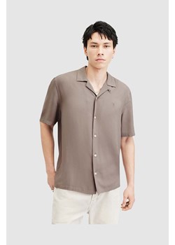 AllSaints koszula męska kolor beżowy regular ze sklepu ANSWEAR.com w kategorii Koszule męskie - zdjęcie 168154179