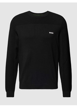 Sweter z dzianiny z nadrukiem z logo model ‘Momentum-X’ ze sklepu Peek&Cloppenburg  w kategorii Swetry męskie - zdjęcie 168154608