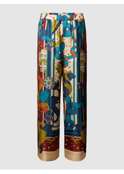 Spodnie o luźnym kroju z jedwabiu ze wzorem na całej powierzchni model ‘FANO’ ze sklepu Peek&Cloppenburg  w kategorii Spodnie damskie - zdjęcie 168154656
