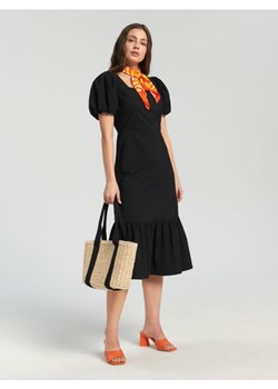 Sinsay - Sukienka midi z falbanami - czarny ze sklepu Sinsay w kategorii Sukienki - zdjęcie 168157735