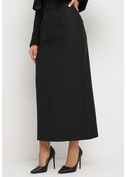 Czarna Trapezowa Spódnica Maxi z Wycięciem z Tyłu Elerai ze sklepu Born2be Odzież w kategorii Spódnice - zdjęcie 168157995