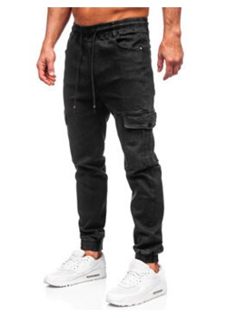 Czarne spodnie jeansowe joggery bojówki męskie Denley 8129 ze sklepu Denley w kategorii Jeansy męskie - zdjęcie 168164735