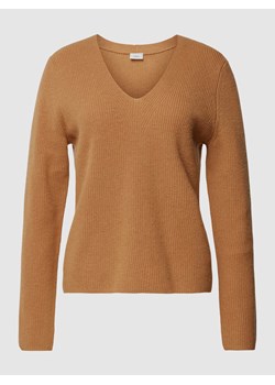 Sweter z dzianiny z dekoltem w serek ze sklepu Peek&Cloppenburg  w kategorii Swetry damskie - zdjęcie 168176637