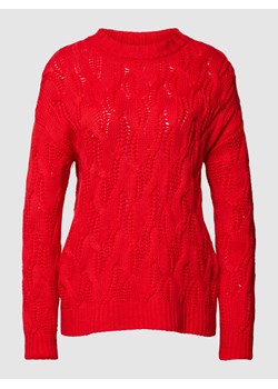 Sweter z dzianiny z wzorem warkocza ze sklepu Peek&Cloppenburg  w kategorii Swetry damskie - zdjęcie 168177026
