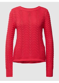 Sweter z dzianiny z prążkowanym,okrągłym dekoltem ze sklepu Peek&Cloppenburg  w kategorii Swetry damskie - zdjęcie 168178568