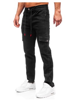 Czarne spodnie jeansowe bojówki męskie Denley 9503 ze sklepu Denley w kategorii Jeansy męskie - zdjęcie 168181035