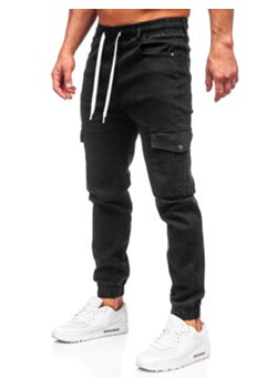 Czarne spodnie jeansowe joggery bojówki męskie Denley 8110 ze sklepu Denley w kategorii Jeansy męskie - zdjęcie 168181037