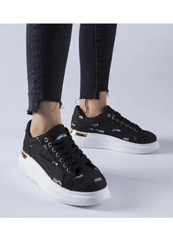 Czarne sneakersy na platformie Ossona ze sklepu gemre w kategorii Buty sportowe damskie - zdjęcie 168187899