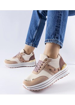 Różowo-beżowe buty na platformie Provinciale ze sklepu gemre w kategorii Buty sportowe damskie - zdjęcie 168187928