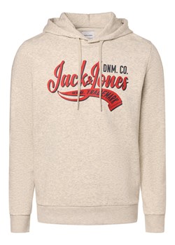 Jack & Jones Bluza męska z kapturem - JJElogo Mężczyźni szary jednolity ze sklepu vangraaf w kategorii Bluzy męskie - zdjęcie 168208709