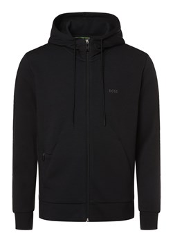 BOSS Green Męska kurtka z kapturem - Saggy Mężczyźni Bawełna granatowy jednolity ze sklepu vangraaf w kategorii Bluzy męskie - zdjęcie 168208716