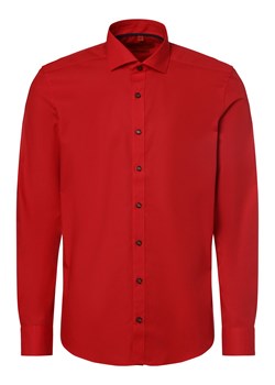 Finshley & Harding Koszula męska Mężczyźni Slim Fit Bawełna czerwony jednolity ze sklepu vangraaf w kategorii Koszule męskie - zdjęcie 168208719