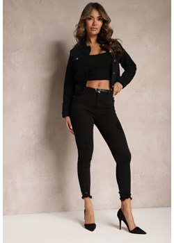Czarne Jeansy z Przetarciami o Kroju Skinny Jordella ze sklepu Renee odzież w kategorii Jeansy damskie - zdjęcie 168209305