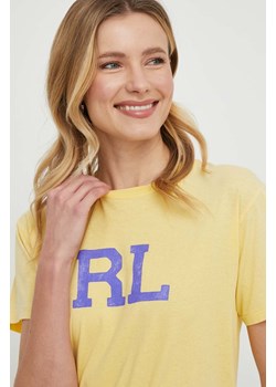 Polo Ralph Lauren t-shirt bawełniany kolor żółty ze sklepu ANSWEAR.com w kategorii Bluzki damskie - zdjęcie 168209607