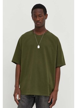 American Vintage t-shirt bawełniany męski kolor zielony gładki ze sklepu ANSWEAR.com w kategorii T-shirty męskie - zdjęcie 168210489