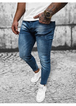 Spodnie jeansowe męskie ciemno-niebieskie OZONEE NB/MP0056BS ze sklepu ozonee.pl w kategorii Jeansy męskie - zdjęcie 168210747