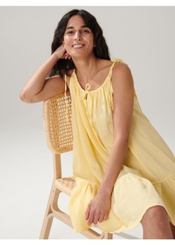 Sinsay - Sukienka mini z wiązaniem - żółty ze sklepu Sinsay w kategorii Sukienki - zdjęcie 168214077