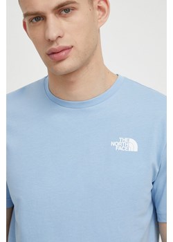 The North Face t-shirt bawełniany męski kolor niebieski z nadrukiem NF0A87NPQEO1 ze sklepu PRM w kategorii T-shirty męskie - zdjęcie 168215238