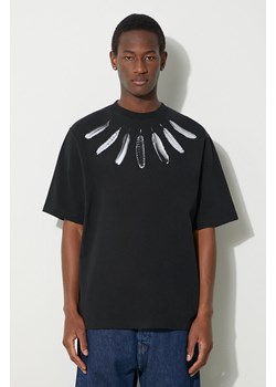 Marcelo Burlon t-shirt bawełniany Collar Feathers Over męski kolor czarny z nadrukiem CMAA054S24JER0061001 ze sklepu PRM w kategorii T-shirty męskie - zdjęcie 168215246