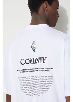 Marcelo Burlon t-shirt bawełniany County Manifesto męski kolor biały z nadrukiem CMAA054S24JER0080110 ze sklepu PRM w kategorii T-shirty męskie - zdjęcie 168215248