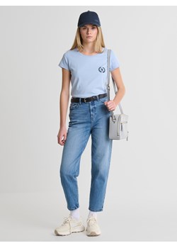 Koszulka damska z haftem na piersi błękitna Catterta 400 ze sklepu Big Star w kategorii Bluzki damskie - zdjęcie 168217766