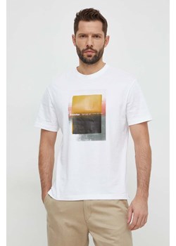 Calvin Klein t-shirt bawełniany męski kolor biały z nadrukiem ze sklepu ANSWEAR.com w kategorii T-shirty męskie - zdjęcie 168220789