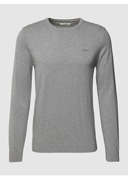 Sweter z dzianiny z wyhaftowanym logo ze sklepu Peek&Cloppenburg  w kategorii Swetry męskie - zdjęcie 168221288
