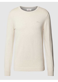 Sweter z dzianiny z wyhaftowanym logo ze sklepu Peek&Cloppenburg  w kategorii Swetry męskie - zdjęcie 168221625