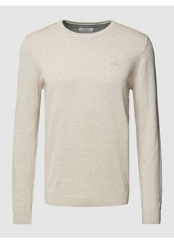 Sweter z dzianiny z wyhaftowanym logo ze sklepu Peek&Cloppenburg  w kategorii Swetry męskie - zdjęcie 168221696