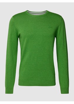 Sweter z dzianiny z wyhaftowanym logo ze sklepu Peek&Cloppenburg  w kategorii Swetry męskie - zdjęcie 168223039
