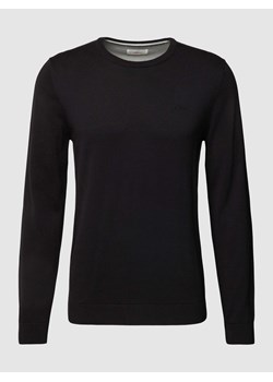 Sweter z dzianiny z wyhaftowanym logo ze sklepu Peek&Cloppenburg  w kategorii Swetry męskie - zdjęcie 168223648