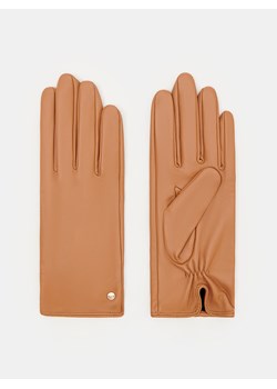 Mohito - Beżowe skórzane rękawiczki - bursztynowy ze sklepu Mohito w kategorii Rękawiczki damskie - zdjęcie 168230805