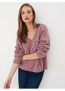 Mohito - Sweter z warkoczowym splotem - różowy ze sklepu Mohito w kategorii Swetry damskie - zdjęcie 168231378