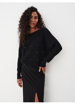 Mohito - Czarny sweter z ozdobnymi elementami - czarny ze sklepu Mohito w kategorii Swetry damskie - zdjęcie 168231477