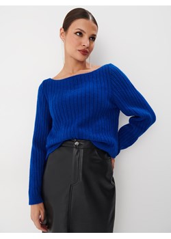 Mohito - Dzianinowy kobaltowy sweter - niebieski ze sklepu Mohito w kategorii Swetry damskie - zdjęcie 168235939