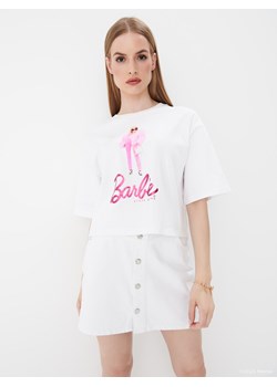 Mohito - T-shirt Barbie™ - biały ze sklepu Mohito w kategorii Bluzki damskie - zdjęcie 168237149
