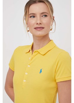 Polo Ralph Lauren polo damski kolor żółty ze sklepu ANSWEAR.com w kategorii Bluzki damskie - zdjęcie 168238075