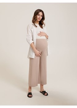 Sinsay - Spodnie kuloty MAMA - beżowy ze sklepu Sinsay w kategorii Spodnie ciążowe - zdjęcie 168238826