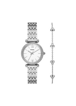 Zestaw zegarek i bransoletka Fossil Carlie ES5315SET Silver/Silver ze sklepu eobuwie.pl w kategorii Bransoletki - zdjęcie 168239415