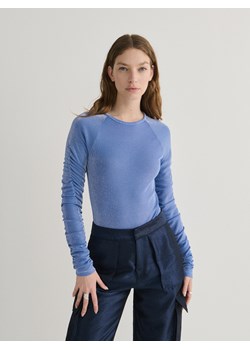 Reserved - Połyskujące body z marszczeniami - jasnoniebieski ze sklepu Reserved w kategorii Bluzki damskie - zdjęcie 168243935