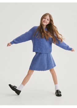 Reserved - Dzianinowa spódnica - niebieski ze sklepu Reserved w kategorii Spódnice dziewczęce - zdjęcie 168244015